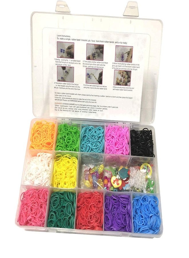 QWICK CLICK Colourful DIY 4200 Rubber Bands with Rainbow Loom Band Kit | Bracelet Making Set for Kids | DIY Craft Kit with Loom, Hooks & Charms | Multicolor Bands for Creative Jewelry Making (10*17*2.5 cm) - Image 2